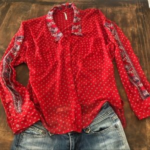 Free People - Long sleeve button down top
